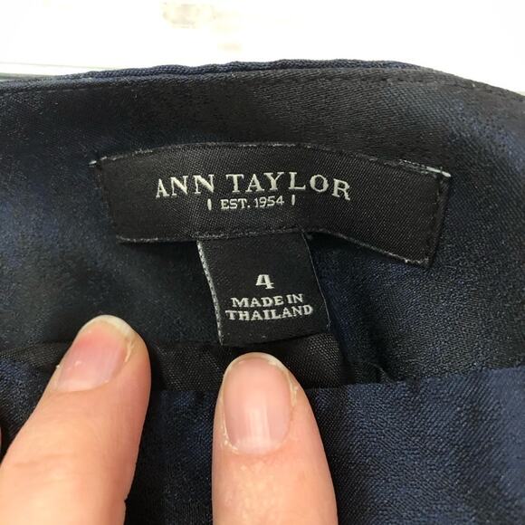 Ann Taylor Navy & Black Asymmetrical Mini Skirt 4 - Picture 2 of 5